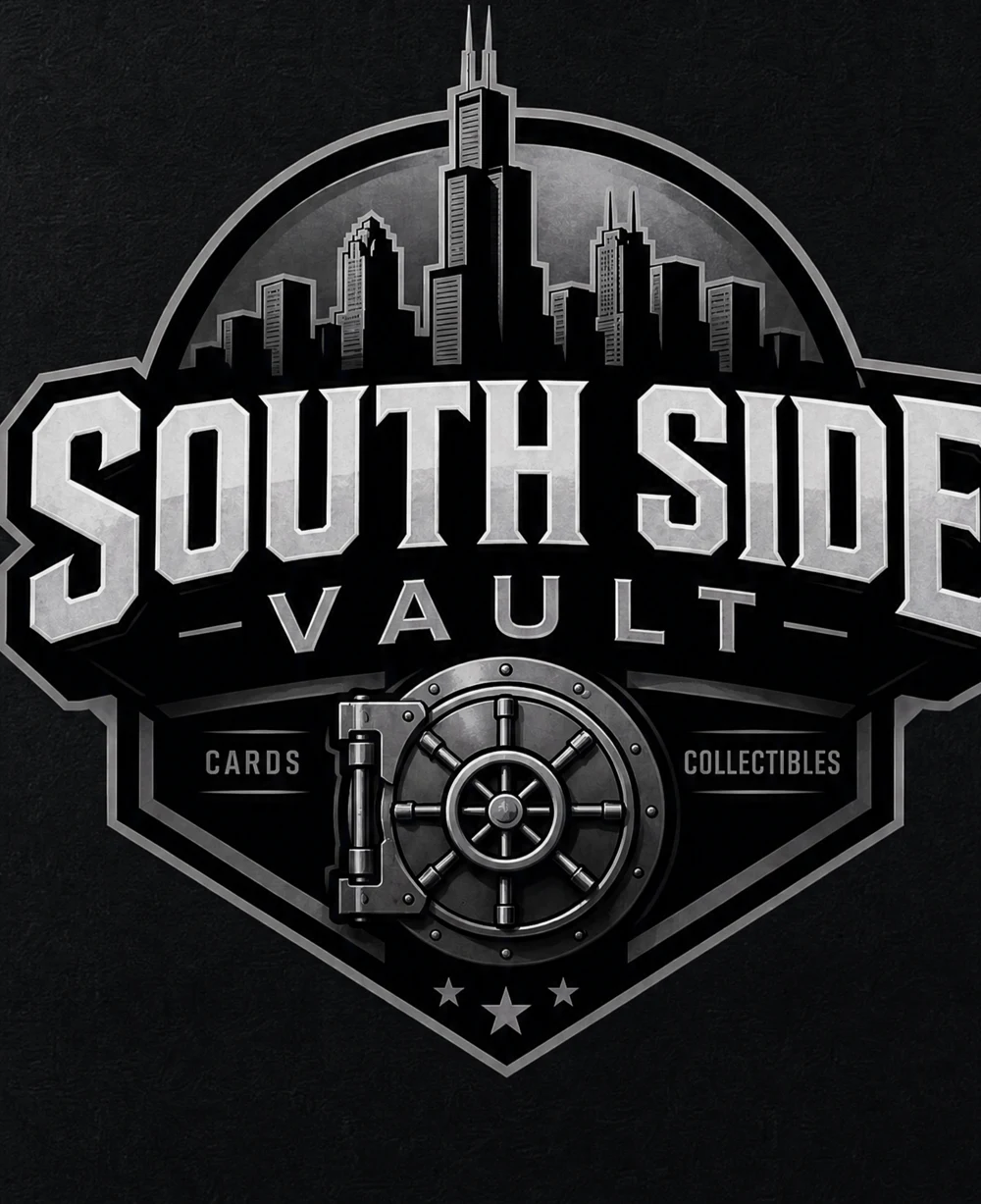 South Side Vault logo: Chicago skyline over a vault door
